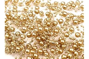 busduga Perlengirlande 12 Stück a 1,3meter - über 20 Farben zur Wahl - für Hochzeiten oder Tischdekos (11 Gold)