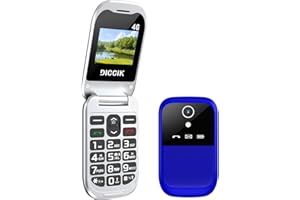 Diccik K01 4G Seniorenhandy Klapphandy Ohne Vertrag, Großtastenhandy,HAC-Hörgerätefunktion,Flip Mobiltelefon SOS Notruffunktion,1000mAh Akku,Taschenlampe,FM-Radio (Blau)