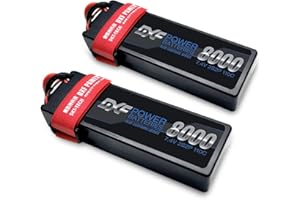 DXF 2 pezzi 8000mAh 7,4 V 110C 2S LiPo RC Akku mit Hartschalenkoffer Deans Stecker für RC Evader BX Auto Truck Truggy Buggy Tank Hubschrauber Flugzeug Autorennen