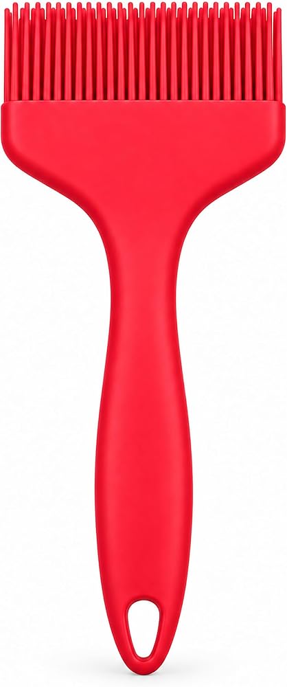 Promosyonca Geniş Silikon Mutfak Fırçası 21x9 cm, Kırmızı | Yağ ve Sos Sürme, Pasta Hamur Fırçası, Yumurta Fırçası, Geniş Tasarım