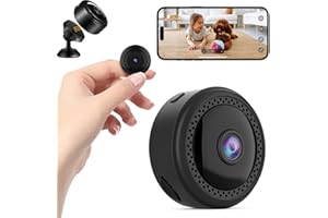 4MODLR 1080P HD Mini Camera , Mini Caméra de Surveillance WiFi Intérieur/Extérieur avec Vision Nocturne/Longue Durée de vie de la Batterie/Champ de Vision Grand Angle à 150°, pour Maison,Magasin, Animaux