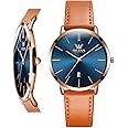 OLEVS Women Watches Ultra Thin 6.5mm Minimalist Dress Fashion Leather Strap Quartz Waterproof Casual Women Wrist Watch