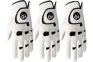 ‎FINGER TEN FINGER TEN Golfhandschuh Herren Linke Hand Rechte Mit Ball Marker 2 Stück oder 3 Stück Not Paar Allwetter Leder Griff Golf Handschuh Links Rechts Golfhandschuh Männer Golfer Handschuh