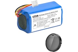 BEEFIX Batteria di ricambio 3000mAh per Proscenic 800T agli ioni di litio 820T, 830T, 820S 14,4V Batteria Agli ioni di litio Aspirapolvere Robotico