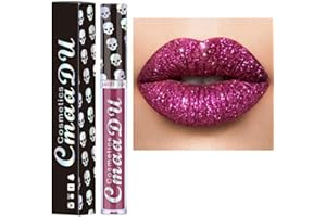 ALLBESTAYE Allbesta 8 couleurs diamant lipgloss brillant paillettes brillant à lèvres crâne liquide rouge à lèvres métallisé mat brillant brillant