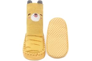 Snegyu Cute Cartoon Animal Pattern Baby Boys Girls Non-slip Cotton Slipper Socks Shoes Baby Moccasins Toddler Shoe Socks