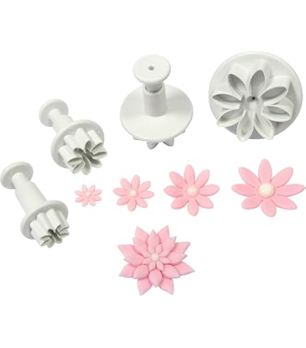 Stampo Per Pasta Di Zucchero Gerbera 4cm - Tagliapasta Con Espulsore Per Fiori Decorativi - Foto 10
