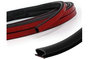 ZSREDHONG Guarnizione di gomma per porte, guarnizione impermeabile autoadesiva per l'isolamento del telaio della porta, facile da tagliare a misura 6 m nero