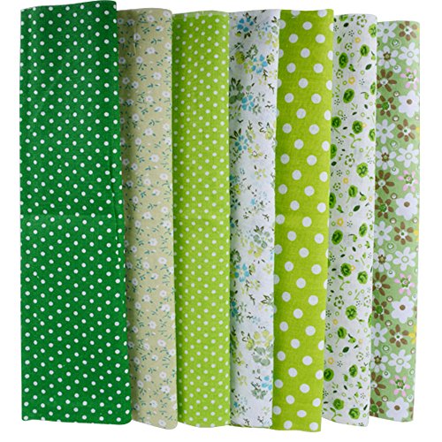 (100% Baumwolle) 42 Stück 6 Farbsystem Patchwork Stoffe 25 x 25 cm Bunte Baumwollstoff Set Stoffpaket DIY Baumwolltuch Stoffreste Paket Stoffpakete - 5