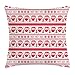 Produktbild SDLZIJFGHBC Nordic Throw Pillow Cushion Cover, Ho Ho Ho Christmas Illustration with Santa with Full Beard Cross Stitch Pattern, Decorative Square Accent Pillow Case, 18 X 18 inches, Scarlet White