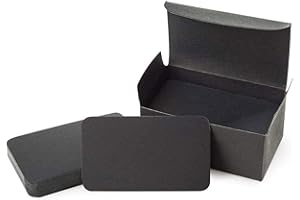 CC wonderland zone 100Pcs Blank Black Cards Word Card Business Card DIY Tag Gift Card Paper Message Card Blank Paper Tags（Black）