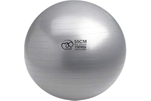 Fitness Mad Ballon Suisse Anti-éclatement - Charge de 150 kg - 55 cm / 65 cm / 75 cm - Ballon d'exercice pour Fitness, Pilates, Grossesse et entraînement de Base (55 cm)