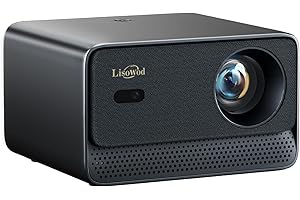 Videoprojecteur 4K【App Intégrée/Auto Focus/Keystone】 1080P FHD Projecteur Video 1300 ANSI, avec HDMI eARC, WiFi6, Bluetooth, Dolby Audio, Lisowod Retroprojecteur Portable pour Home Cinéma