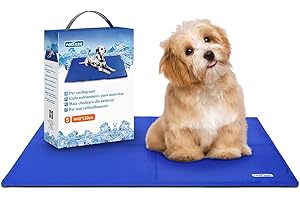 Nobleza - Dog Cooling Mat Large Pet Self Cooling Non-Toxic Gel Pads Puppy Cat Bed Mat Cooling Summer Sleeping Mattress, 50 * 40cm, Blue, S