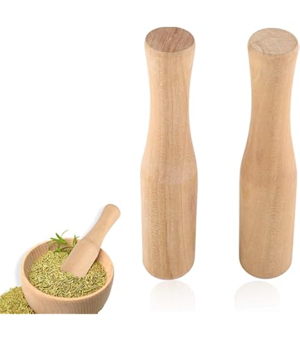 Pestello In Legno Per Mortaio - Lunghezza 20 Cm, Diametro 4.2 Cm, Marrone