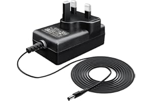 OXZEEWEE 12V 1.5A 18W 1.8M Long Power Supply Adapter, AC DC Switching Adapter (Input 100-240V, Output 12Volt 1.5Amp 1500mA), DC 12V 5.5x2.1mm Wall Mount Transformer Charger Plug, UKCA Listed