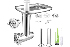 Italdos Tritacarne compatibile per Kenwood Accessorio Impastatrice Planetaria Insaccatrice Tubi di Riempimento per Salsicce 4 Dischi Misura a Scelta con Adattatore KAX950ME