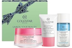 Collistar Idroattiva+ Cofanetto Regalo Donna Viso, Crema-Gel Idratazione Fresca, Mini Crema-Gel e Struccante Bifasico Waterproof, Idratante, Illuminante, Detergente, Tutti i Tipi di Pelle