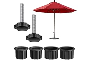 Peosevi Umbrella Stand Parts - 6/12 Accessoires pour Parasol | Kit Rechange pour Parasol 49-38 Mm, Réducteurs D'adaptateur Parasol Standard pour Table Terrasse Balcon Arrière-Cour