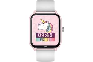 ICE-WATCH - Ice Smart Junior 3.0 Pink White 1.75 AMOLED - Montre connectée rectangulaire Rose pour Fille avec Bracelet en Silicone - 024297 (1.75 Pouces)