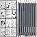 Produktbild Zeichenschablonen,12 Bullet Journal Schablone & 10 Farben 0.38MM Malstifte auf Wasserbasis Art Marker Fineliner für Bullet Journal,Scrapbooking,Karten und DIY Craft Projekte