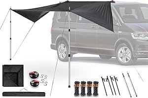 AIR SWIMMERS Auvent Fourgon, Voile D'ombrage De Caravane, auvent Fourgon, Auvent Caravane, RÉSistant Aux IntempÉRies, RÉSistant Aux UV, Store De Sac Flexible pour VW T5, SUV, MPV, Camping 250 Cm (Rail sans)