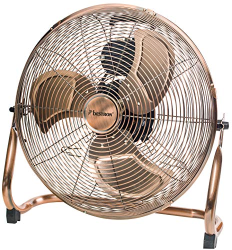 Bestron Brasseur d'air de style rétro, Hauteur ajustable, Hauteur : 46,5 cm, Ø 45 cm, 100 W, Cuivre