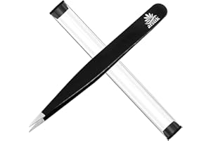 ARSUK Pinzas de Depilar de Cejas - Precisión Instrumentos para depilación Facial de Cejas, Removedor de Vello, Herramienta de Belleza Diaria para Mujeres y Hombres Acero Inoxidable (Rojo)