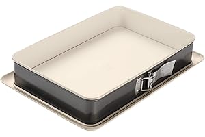 Dr. Oetker Stampo da forno rettangolare, tortiera con cerniera per torte, lasagne, teglia in acciaio e ceramica con rivestimento antiaderente, antigoccia, 38x25x7 cm