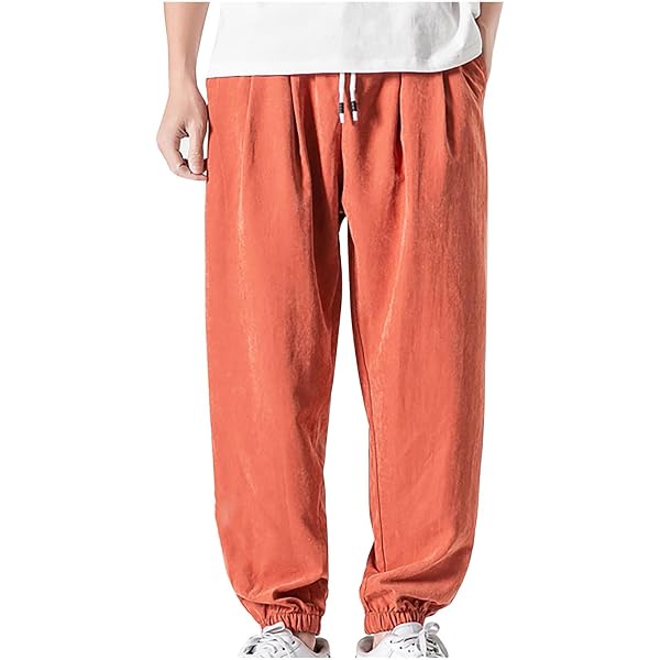 Pantaloni Jogging Estivi LUZOUCHE Unisex - Taglie Forti M-8XL Con Tasche Zip - Per Sport E Tempo Libero