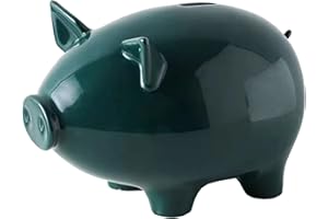 GOPIGITO Huchas Originales para Niños Adultos, Infantil Hucha Cerdito, Personalizada Boda Hucha Grande, Cajero para Ahorrar, Originales Regalos para Parejas, Festivales, Alcancias para Adultos (verdeoscuro)