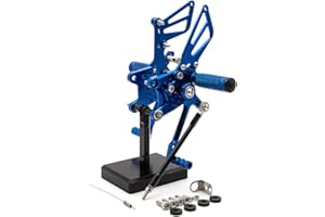 NICEDOLL CNC Moto Poggiapiedi Rearset Pedane Set Posteriore Pedale for GSXR750 GSXR600 1996-2005,GSXR1000 2000-2004,SV650 SV650S SV1000 SV1000S 1998-2014 Blue