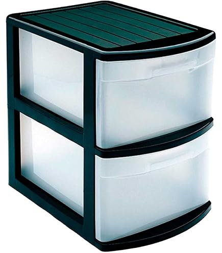 Acan Tradineur Rin Rattan Boîte Rangement 3 Tiroirs Blanc Cassé - 46,5 X 36,5 X 36,5 Cm
