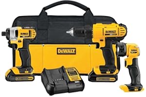 DEWALT 20V MAX Cordless Drill Impact Driver and LED Work Light Portable, Power Tool Combo Kit 3 Tool, 2 Batteries and Charger Included (DCK340C2)