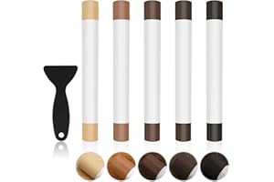 JCSJK 5Pcs Cire pour RéParation de Bois, Kit Reparation Parquet Stratifié, Blanc Crayons de Cire de RéParation pour RéParer Les Rayures Et Les Taches Sur Le Bois, Remplir Les Sols (Brun)