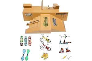 KID'S DREAM Kidsdream - Kit de rampa para patineta de dedo, accesorios de entrenamiento con 19 piezas, rampas, patines, scooters, bicicletas y ruedas