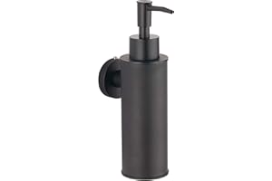 BGL wall mounted 304 stainless steel soap dispenser for decor (Round, Black)