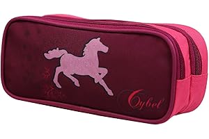Bagtrotter Trousse Scolaire 2 Compartiments Cybel Cheval Licorne Violette