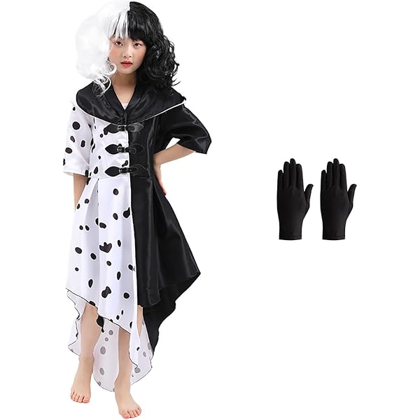 Costume Crudelia Deville Donna - Abito Carnevale Bianco E Nero - Foto 14