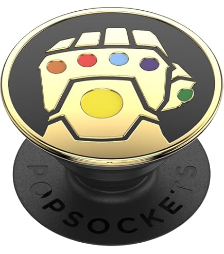 PopSockets PopGrip Griff & Sockel | Austauschbarer Top 'Enamel Black Panther', Kabellos Ladefähig