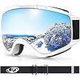 findway Masque de Ski, Lunettes de Ski pour Adulte Homme Femme Jeunesse Junior OTG Masques de Snowboard, Anti buée, 100% Anti