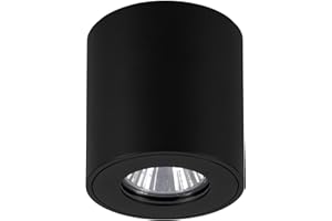 Eglo Plafoniera per esterni Torrecola, lampada per soffitto, in alluminio di colore nero, faretto da soffitto con attacco GU10, IP44, diametro 8 cm