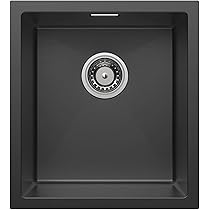 Ibergrif M85043G, Evier Cuisine 1 Bac 50 X 43 Cm, Evier Inox Avec Filtre De Vidange, Evier Sous Plan Ou Evier à Poser, Or