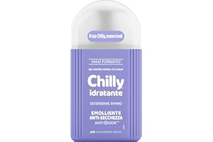 Chilly, Detergente Intimo Idratante, Emolliente contro la secchezza intima, con Anti-Odor, Per L'Igiene Intima, Arricchito con glicerina dalle proprietà emollienti, pH 5, Clinicamente Testato - 300 ml