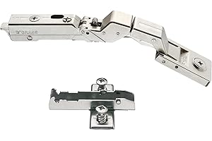 Gedotec Tiomos Mirro zawias garnkowy do drzwi szklanych i szklanych drzwi, zawias z automatycznym otwieraniem, kąt otwarcia 125°, wyprodukowano w Niemczech, taśma garnkowa z płytą montażową, 1 szt