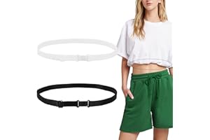 PEUTIER 2 Uds Bando de Ajuste de Camisa para Camisas, Banda Elástica para Top Corto para Mujeres, Cambia el Estilo de Tus Blusas (Negro + Blanco)