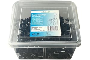 ON1SHELF Clip per cavi rotondi neri tipo K, 6 mm - 500 pezzi, Fermacavo, Porta Fili, Reggi Cavi