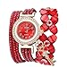Produktbild Damenuhr,Gaddrt Flowers Geneva Watches Modische Stilvolle Quarz Armband Damen Diamant Uhr (rot)
