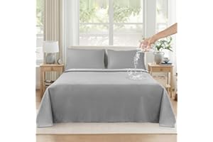 ‎DUJUIKE DUJUIKE wasserdichte Bettdecke, Samt Wasserdichter Lakenbezug, 100% Wasserdichter und Atmungsaktiver Kindermatratzenschoner, Leiser Matratzenbezug, Super Weich und Bequem (Grau, 230 x 250cm)