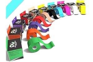 PHYSIX GEAR SPORT Physix Gear Kinésiologie Tape imperméable, Bandage Médical et Strap en complément de l’Attelle Cheville, K Tape de Strapping sur Les Muscles, Bande de Kinésiologie pour Tendinite du Coude (5cm x 5m)